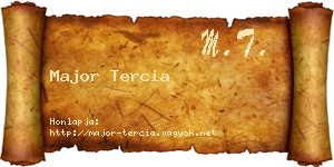 Major Tercia névjegykártya